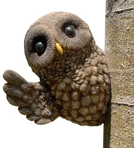 Generisch Owl Statues Home Decor, Eulenstatue für Baum,Yard Art Owl Statue Surlige Baumskulptur | 17 cm/6,7 Zoll Vogelskulptur, Sammlerfigur Figuren Wohnkernakzente für Wand, Wohnzimmer, Badezimmer