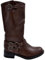 Stivali Donna Alto Meta' Polpaccio in Pelle Marrone Morbido con Fibbie Biker con Suola Antiscivolo Tacco 5 cm Comodo (37 EU)