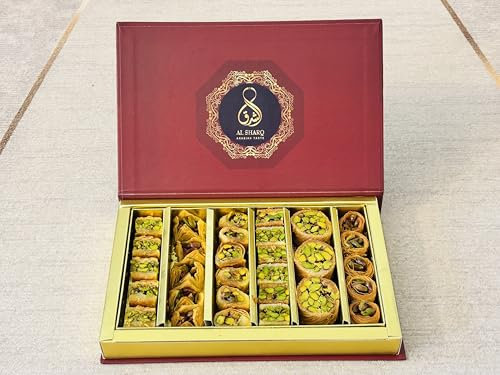 Baklava 450g,29 Stück I Baklava-Sortiment mit Pistazien, Erste Klasse Mediterranes Baklava, Baklava Nur mit Pistazien Elegante Geschenkverpackung I Ohne Konservierungsstoffe, ohne Zusatzes