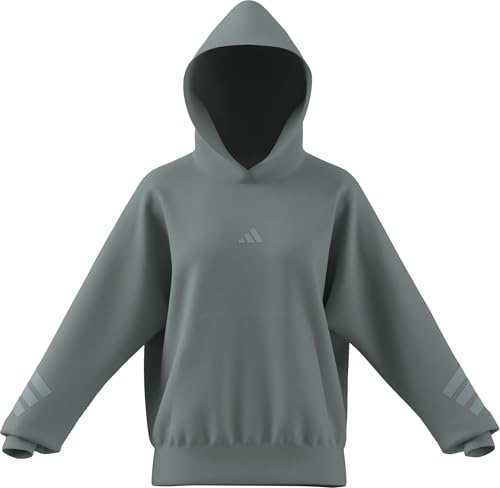 adidas Women's FUTURE ICONS THREE STRIPES HOODIE, Wonder Sage, L