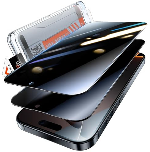 LK Sichtschutz für iPhone 17/iPhone 17 Pro/iPhone 16 Pro für Panzerglas Sichtschutzfolie, Staubfrei [Full Screen] Auto-Installation Schutzglas [9H TOP Härte] Stoßfest Kratzfest Anti-Bläschen, 2 Stück
