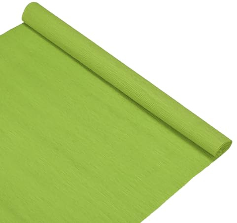 M METERXITY Crepe Paper, 8.2ft x 20 Inch /250 x 50cm Soft Wide Crepe Paper Streamer Sheet, Decorative Craft Streamer for DIY Craft/Flower Making/Decoration [Grass Green]