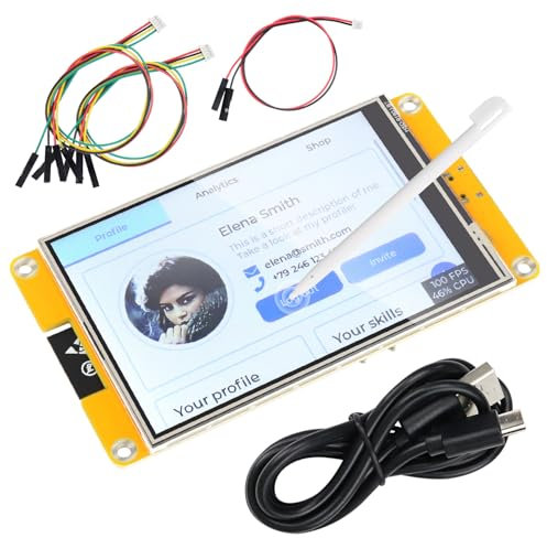 Freenove ESP32 Display CYD, 4.0 Inch Touchscreen Monitor, 320x480 Pixel TN TFT LCD Screen ST7796 Driver, Dual-Core 32-bit 240 MHz Microcontroller WiFi+BT, C Code LVGL Example Projects Tutorial