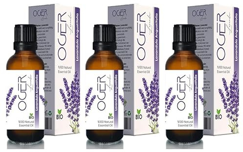 OGER Lavendelöl [100% NATURREIN] Lavandula Angustifolia - Ätherisches Öl Bio - Duftöl Lavendel für Aromatherapie 20 ml (3 Stück)