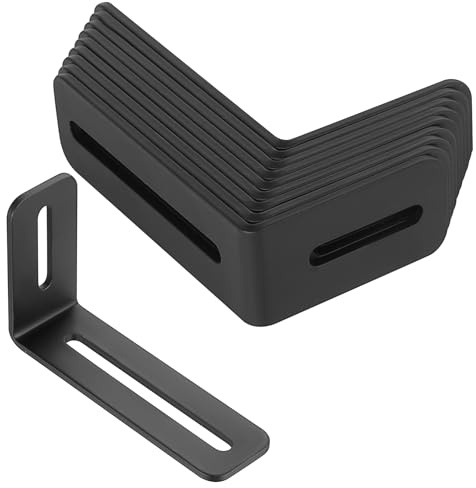 ANBEEISS 10 Pz Squadrette Angolari 90 Gradi Regolabili, 100x60x30 mm | Staffa a L, Staffa Angolare per Legno e Mobili, Squadretta Giunzione Metallo, Connettori Supporto Fissaggio Sedie Librerie