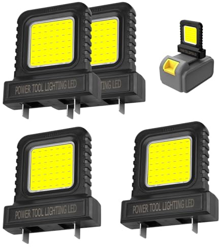 LED Arbeitsleuchte, LED Arbeitslicht für Alle Akkus, Hohe Helligkeit, Flutlicht für Elektrowerkzeuge, Wasserdicht, Flutlicht für Baustelle, Werkstatt, Elektriker, Camping und Autoreparatur (4 Stück)
