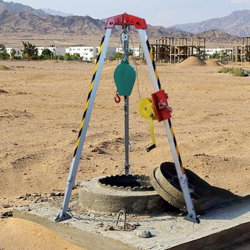Notfall-Rettungs-Stativ-Set, 816,5 kg, robuste Seilwinde, Stabilisator mit Absturzsicherung für Tunnel, Kanalisation, Schächte – Sicherheitssystem