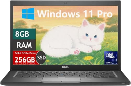 Dell Latitude 7280 Ordinateur portable professionnel, ordinateur portable FHD 12,5, Intel Core i5-7300, 8 Go de RAM, 256 Go SSD, clavier QWERTY américain, Windows 11 Pro (renouvelé)
