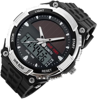 Orologio solare – Orologio ecologico, movimento a energia solare, orologio da polso resistente, orologio sportivo resistente all'acqua, accessorio a risparmio energetico, orologi alimentati dal sole
