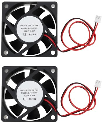 eMagTech 2 Ventilateurs de Refroidissement Inférieurs pour Imprimante à 2 Fils 60 X 60 X 20 Mm 24 V CC Compatible avec VORON