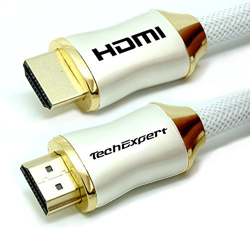 TechExpert Câble hdmi 2.1 8K 4K 120Hz Professionnel Ultra HD 2160p 4m 3D HDR 48GB/Sec eArc Blanc