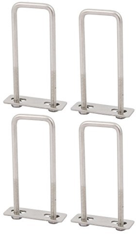 sourcing map 4 Stück Bügelschraube M6 x 30 x 100mm Quadratrohrschelle U Bolzen Quadratische U-Bügel Bügelschraube 304 Edelstahl U-Bolts mit Mutter Platte für Auto Rohr Abschleppen Befestigung