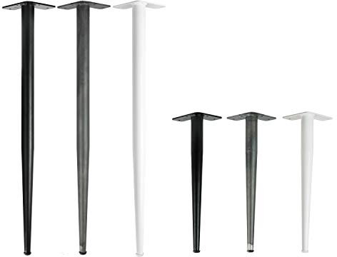 Natural Goods Berlin 4X Conical Legs Tischbeine | konisch verlaufende, pulverbeschichtete Stahlbeine | 4mm Grundplatte | höhenverstellbarer Bodenschutz | DIY | (72cm (Esstisch/Schreibtisch), Schwarz)