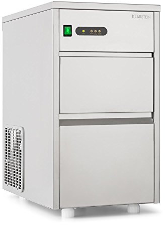 Klarstein Powericer XL Machine à glaçons Industrielle - 145 W, Réservoir de Glace de 3,5 kg, Glace sans arrière goût, 20 kg de glace/24 h, Compresseur Puissant et Silencieux, Argent