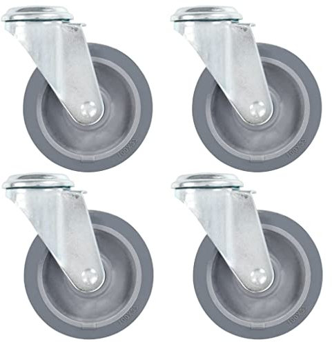 vidaXL 8 pcs Bolt Hole Swivel Casters 100 mm