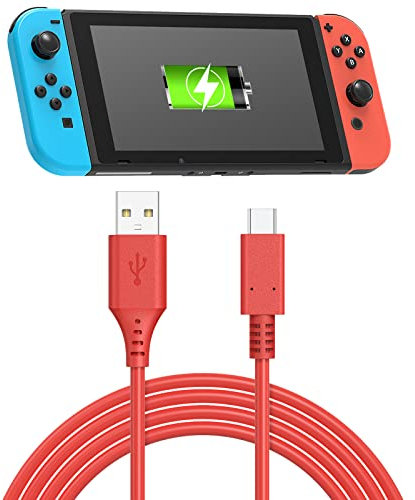 FYOUNG 10Ft/3M Type-C Fast Charging Cable for Nintendo Switch 2/Lite/OLED, Long Charger Cord for PS5/PS5 PRO DualSense Controller/Xbox Series X S Controller/Mobile Phone and Other USB C Devices (Red)