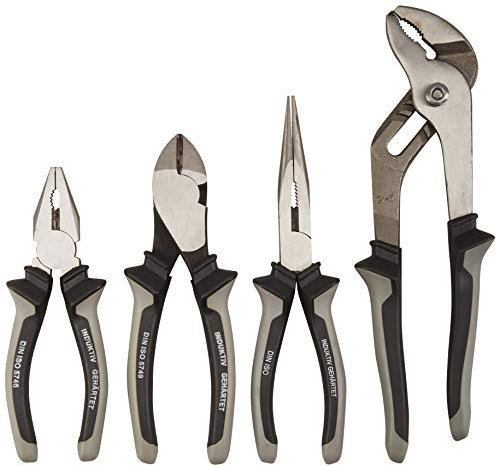 Universal Pliers Set | 4-Piece | Combination Pliers - WaPu - Telephone Pliers - Diagonal Cutters