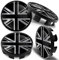 Biomar Labs 4 x 68mm Nabendeckel kompatibel mit BMW, Felgendeckel, Radnabenabdeckung, Nabenkappen, Felgenkappen, Radkappen, Alufelgen, Silber, Schwarz, UK Flagge CB 29