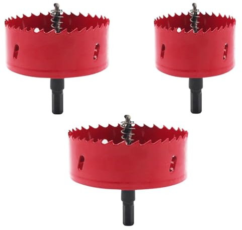 JOERRES 3-teiliges M42 Bimetall-Lochsägen-Set, 60 mm, 80 mm, 100 mm, Lochsäge, Metall-Lochsäge, Lochsäge, Lochsäge, für Holzbohrer, Kunststoff, Rohre, Faserplatten, Weichmetall