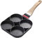 Frying Pan for Pancakes, Kitchen Craft Cast Iron, Induction Hob Suitable Pan with Four Holes Eye Pan Fried Egg Pan