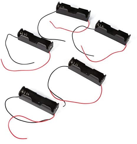 PUSOKEI 18650 Battery Holder- 5pcs 18560 Battery Storage Box Case for 1x 18650 Battery With Wire Connector