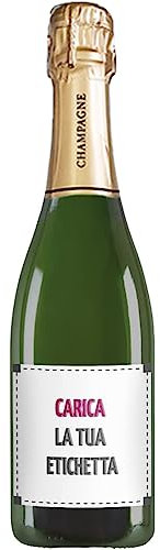 Bottiglia di Champagne personalizzato - Gadget aziendale personalizzato con logo, Idea per regali aziendali, strenne natalizie, cesti e merchandising (La tua etichetta, 0,75L)
