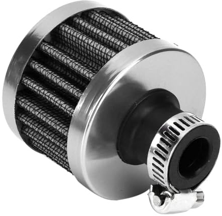 Sfiato basamento, mini filtro aspirazione aria da 13 mm/0,5 pollici, ricambio accessorio universale per auto per sfiato basamento nero (argento) per filtro aria da 25 mm