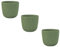 Engelland - 3 x Blumentopf mit Drainagesystem, Moos-Grün, Rillenoptik, Pflanz-Topf, Kübel, modern, widerstandsfähig, rund, wetterfest, Kunststoff, Ø 10 cm, 0,5 Liter