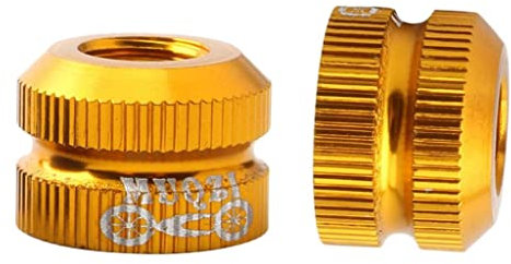 Amagogo 2 Pack Bicyle Inner Tube Valve Nuts with Sealed O, Vacuum Tire Presta Valve Nut, Suit s, Like Mountain Bikes Road Bikes, Yellow