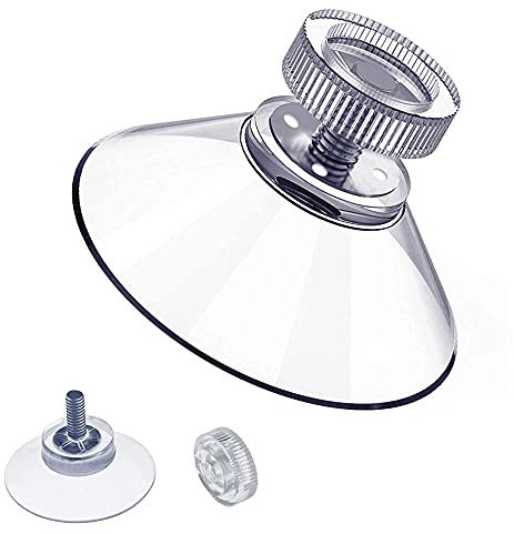 Zoyay Suction Cups for Glass Large Clear PVC Plastic Sucker Pads Window Suckers with Knurled Nut Strong Adhesive Rubber Suction Holder Without Hooks, for Car Glass Table-φ40mm