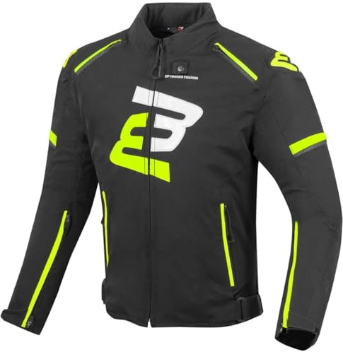 Bogotto Sparrow Wasserdichte Motorrad Textiljacke, Herren, Schwarz/Gelb, Größe S