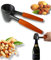 GioBasics - Schiaccianoci con manico in legno 3 in 1, schiaccianoci professionale, metallo, leggero e robusto, ideale per aprire tappi di spumante, grigio rustico/marrone