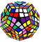 SDFK Megaminx Geschwindigkeitswürfel Dodecaheder Puzzle Spielzeug Schwarzer Aufkleber, 3D Puzzle Spielzeug Kinder Weihnachtsgeburtstagsgeschenk,4 * 4 Cube
