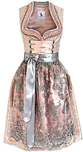 Alpenmärchen Midi Dirndl Cleo aus Exklusiver Kollektion inkl. Spitzenschürze Gr.40 - ALM900