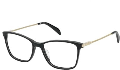 Tous Quadratisch Cellulose acetate Brillen in Shiny Black für Damen, Brille mit Sehstärke, optional mit Sonnenbrillen tönung oder Blaulichtfilter (Modell VTOB58S)