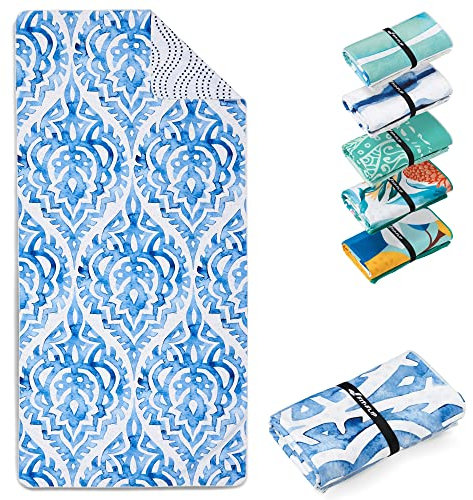 Fit-Flip Strandtuch XXL - Mikrofaser Badetuch - Strandtücher leicht und schnelltrocknend - 100% recyceltes Mikrofaser Handtuch - Strandhandtuch zum Baden (Boho 200x90cm)