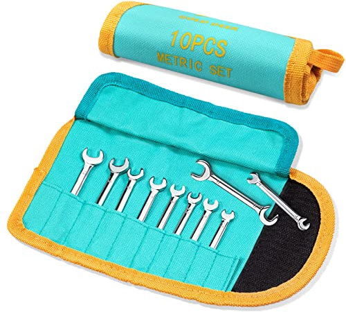 GOLD DEER 10 Stück Mini-Maulschlüssel-Satz Standard Metrisch 4-11mm Extra Slim Maulschlüssel-Satz