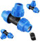 SWAWIS PP-Fitting Verschraubung für PE Rohr 25mm, T-Stück Kunststoff Kupplung Blau, 3 Stück