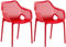 CLP XL-Bistrostühle Air I Stapelstühle Air Aus Kunststoff Mit 44 cm Sitzhöhe I Outdoor-Stühle Mit Wabenmuster, Farbe:rot