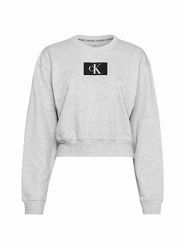 Calvin Klein Felpa Donna senza Cappuccio, Grigio (Grey Heather), M