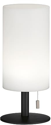 FHL easy! | Akku-Tischleuchte Larino | Weiß Sandanthrazit | Helligkeit Dimmbar Mit Zugschalter| RGB Stufenlos | 1x LED 1,5 Watt + 0,4 Watt RGB - 170 Lumen - 3000 Kelvin | H: 28 cm, D: 12 cm