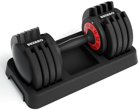 Verstellbare Hanteln, 25 kg, Einzelhantel, 5-in-1, freie Hantelgewichtsanpassung mit rutschfestem Metallgriff, ideal für Ganzkörpertraining zu Hause