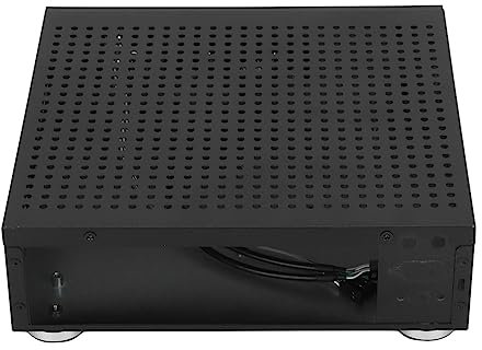 Estuche Mini ITX, Estuche HTPC de Aluminio, Estuche para Computadora con Buena Disipación de Calor con 2 Puertos USB2.0, Horizontal, Vertical, Montado en la Pared,