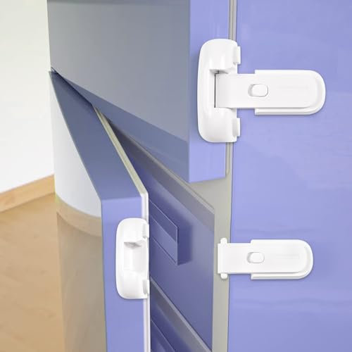 2 Piezas Congelador Cerradura de la puerta,Cerradura de seguridad para nevera para bebés,Cierre para nevera,Cerradura de seguridad para niños pequeños,no se requieren herramientas ni perforaciones