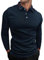 HMIYA Herren Poloshirt-Langarm Poloshirt aus Baumwolle atmungsaktiv Golf Casual T-Shirt,Navy,XL
