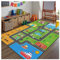 BYINGWD Rutschfester Teppich für Kinderzimmer, Spielmatte für Kindergarten-Klassenzimmer, Jungen-Mädchen-Stadtstraßenteppich für Schlafzimmer und Spielzimmer(Green-Rug,80×120cm)