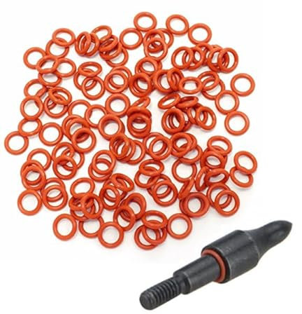 BremerLuft 130 x O-Ring für Pfeilspitze Bogenschießen Ersatz Gummiringe Dichtung Pfeilspitze festhalten (Rot)