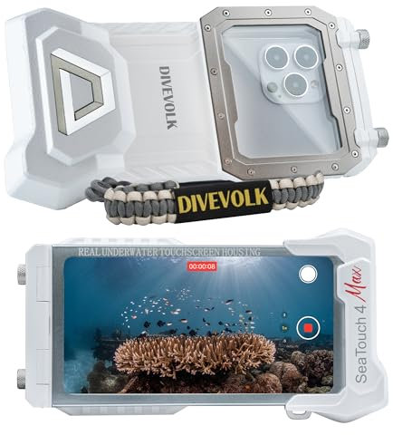 DIVEVOLK Diving Phone Case compatiable for iPhone 12/12 Pro/12 Pro Max/13/13 Pro/13 Pro Max/14/14 Pro/14 Pro Max/15/15 Pro/15 Pro Max White