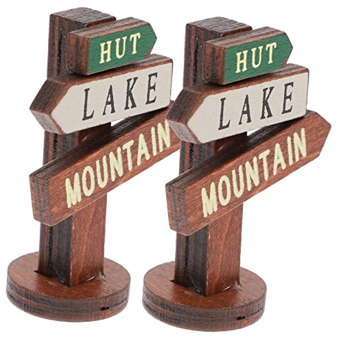 BESPORTBLE 2pièces Panneau Bois Miniature pour Décoration De Jardin Accessoires De Paysage Paysager pour Mini Jardin