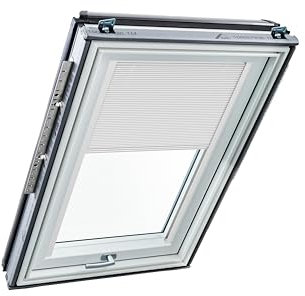 Original Roto Faltstore ZFA Faltrollo für Roto Dachfenster - Führungsschiene Weiß - Plissee für Dachfenster Baureihe Designo R6/R8, i8 und Classic K 64/84 - Größe 065/118 | 06/11 - Stofffarbe Weiß